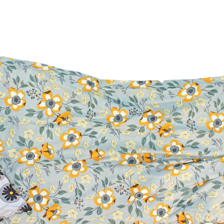 Elegant Microfibre Dohar | Floral Botanical Grey