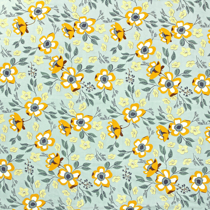 Full View Elegant Microfibre Dohar | Floral Botanical Grey