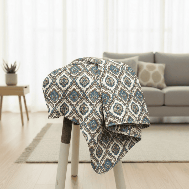 Elegant Microfibre Dohar | Paisley Motif Brown