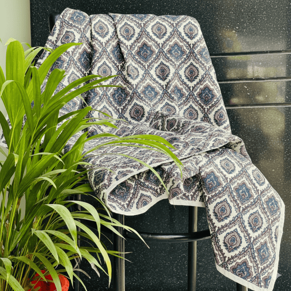 Elegant Microfibre Dohar | Paisley Motif Brown