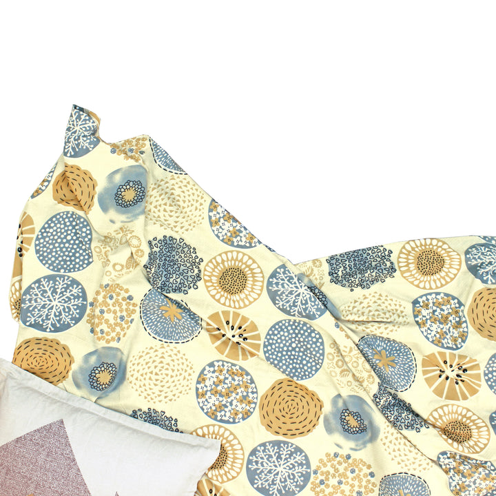 Elegant Microfibre Dohar | Floral Medallion Yellow 