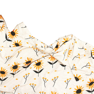 Elegant Microfibre Dohar for Festive Gifting | Sunflower Motif Yellow