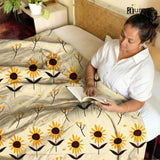 Microfiber 150 GSM All Season Comforter/Quilt - Yellow