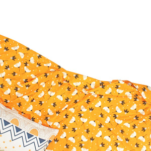 Elegant Microfibre Dohar| Botanical Motif Yellow