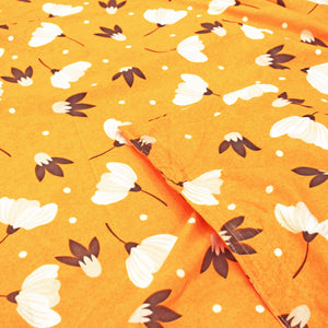 Elegant Microfibre Dohar| Botanical Motif Yellow