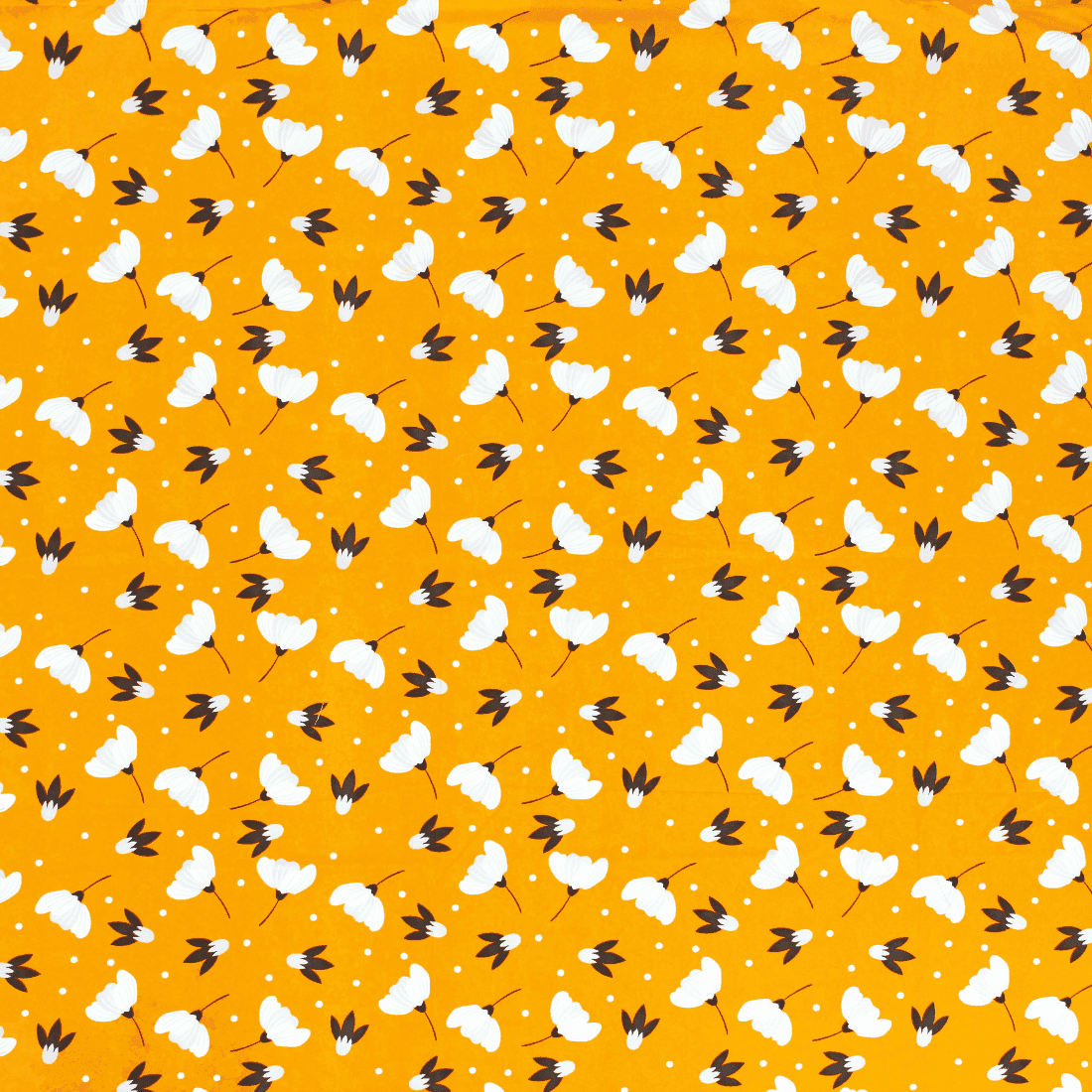 Full View Elegant Microfibre Dohar| Botanical Motif Yellow  Design 