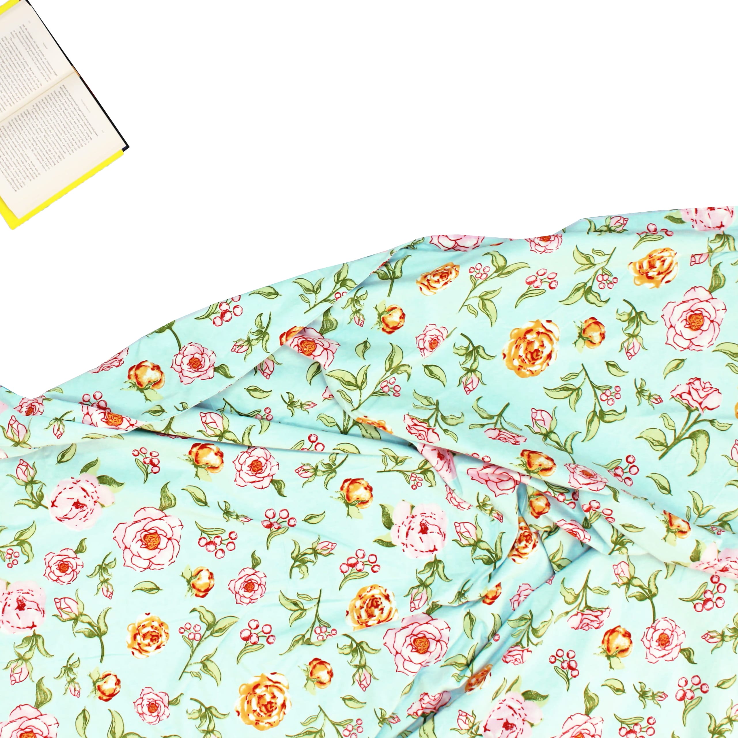 Elegant Microfibre Dohar for Festive Gifting | Rose Floral Aqua