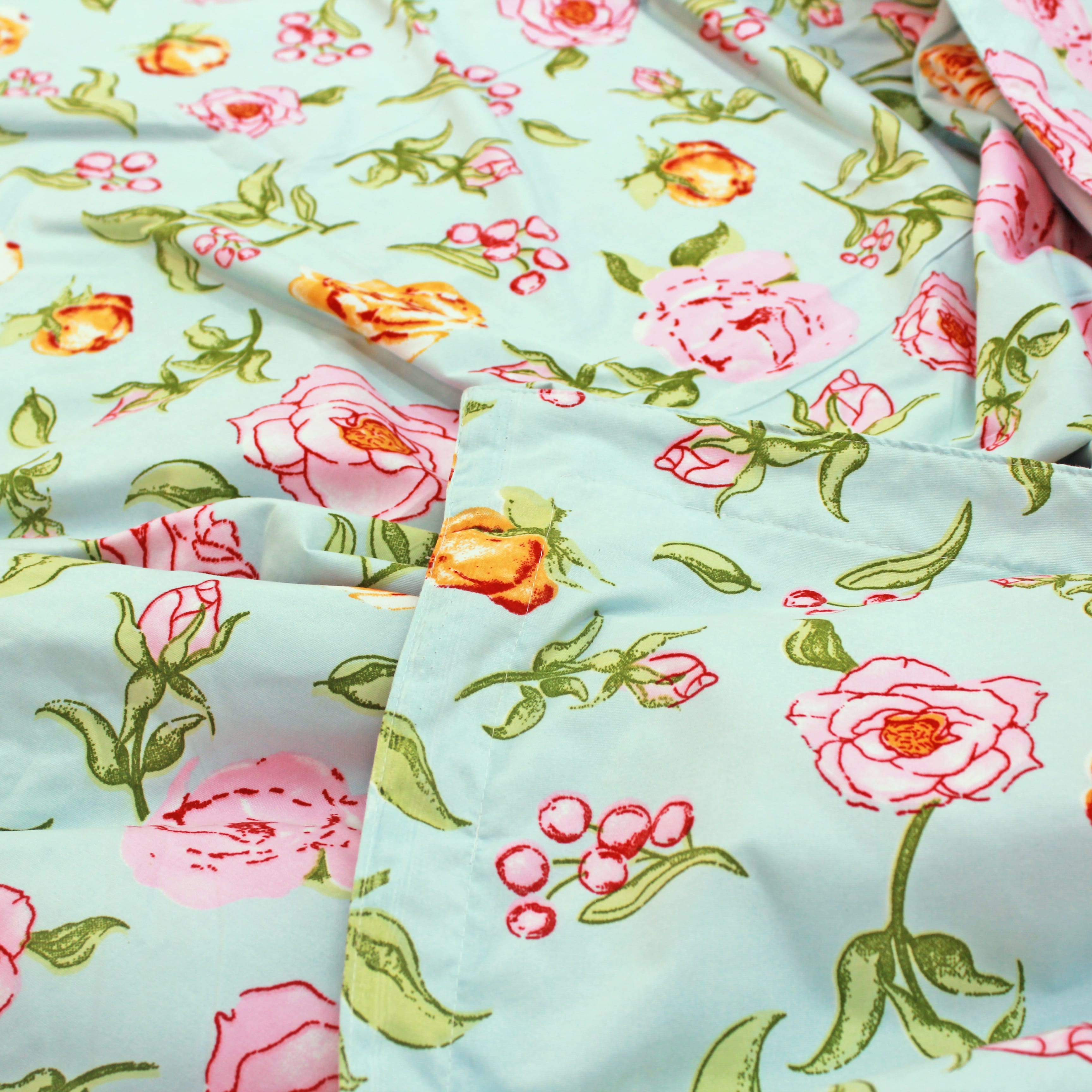 Elegant Microfibre Dohar for Festive Gifting | Rose Floral Aqua