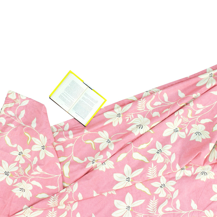 Floral pink cotton dohar   