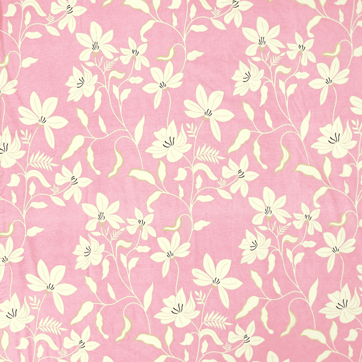 Full  View  Floral pink cotton dohar Design 
