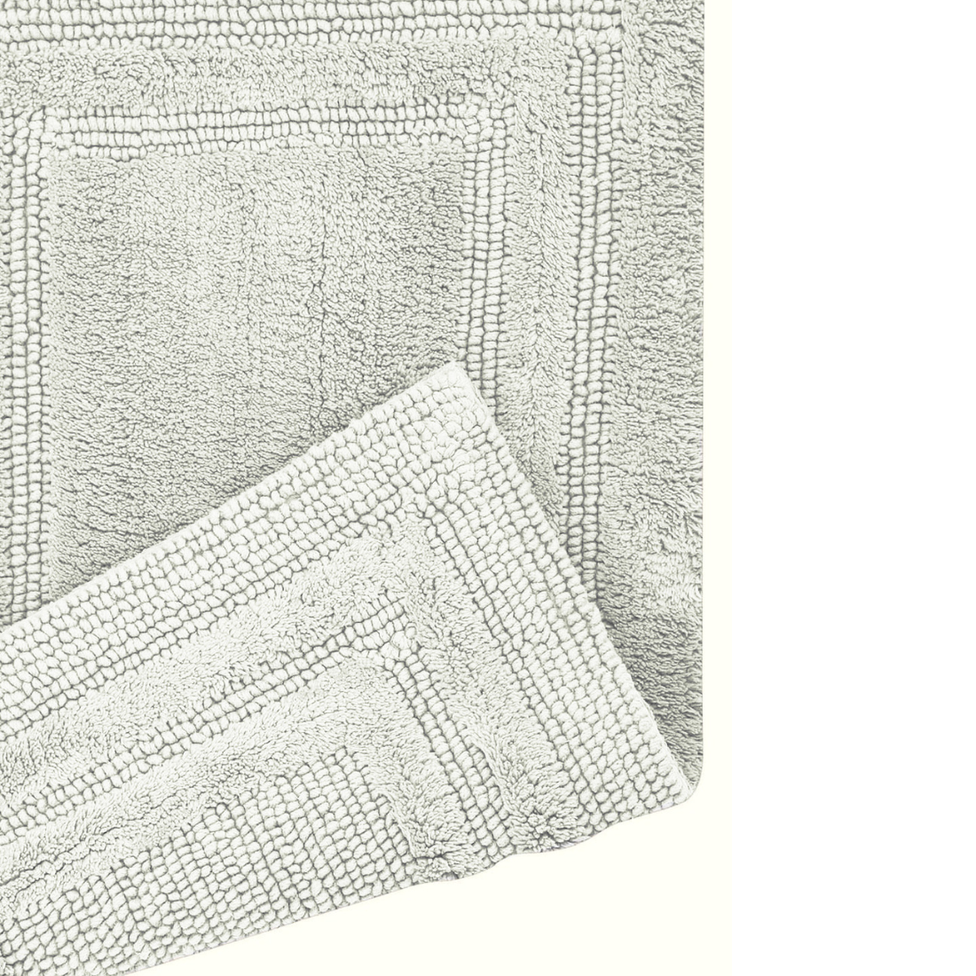 AURAVE Luxury Reversible Cotton Bathmat, Silver