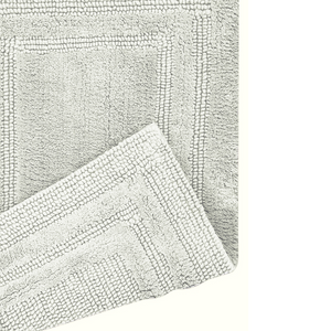 AURAVE Luxury Reversible Cotton Bathmat, Silver