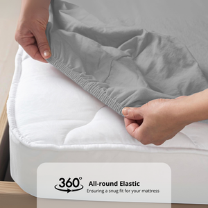 Plain Cotton Satin 400 TC Bedsheet  All Round Elastic 