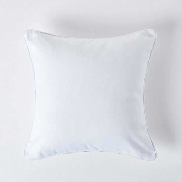 Plain Cotton 1 Pc Decorative Cushion Cover - White
