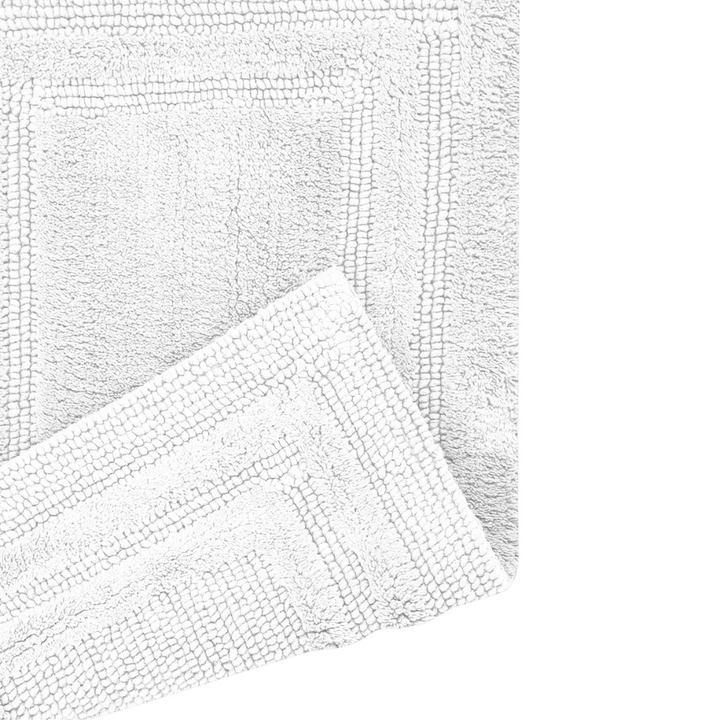 Close-up of Luxury Reversible Cotton Bathmat, White