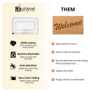 Comparison chart between  Reversible Cotton Bathmat, White
