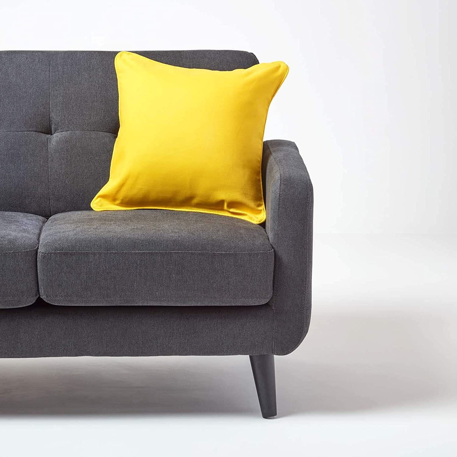 Plain Cotton Decorative Cushion Cover 1 Pc in Yellow online at best prices