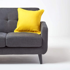 Plain Cotton Decorative Cushion Cover 1 Pc in Yellow online at best prices