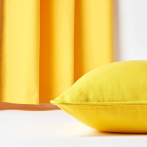 Plain Cotton Decorative Cushion Cover 1 Pc in Yellow online at best prices