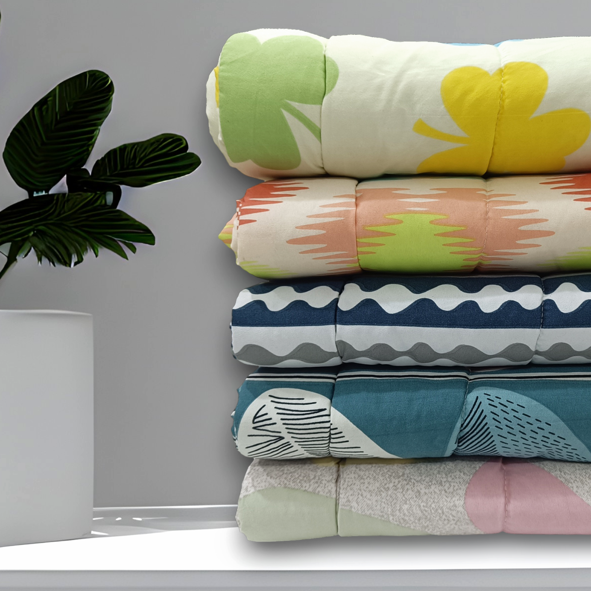 All Season Reversible Microfiber Comforter/Quilt (150 GSM) -Blue