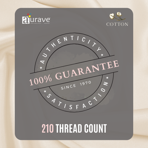 Aurave cotton bedsheet authenticity badge 100% guarantee 210 thread count
