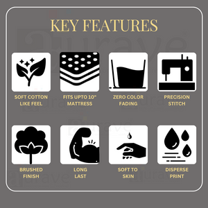 Floral Cotton Fitted Bedsheet(300 TC) -Multicolor online in India