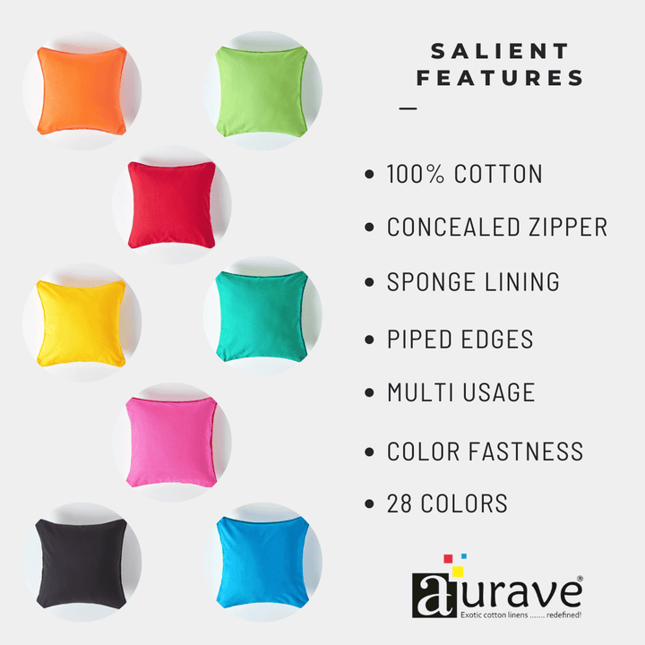 Plain Cotton Decorative Cushion Cover 1 Pc in White online at best prices