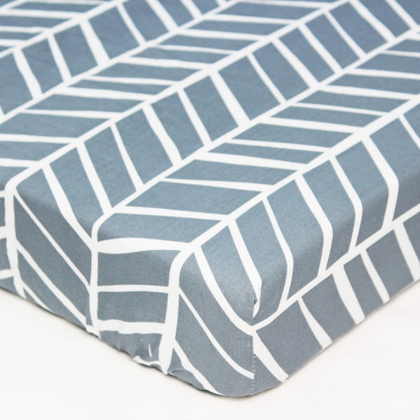 MELANGE 100% Cotton Baby Cot Fitted Bedsheet - Grey