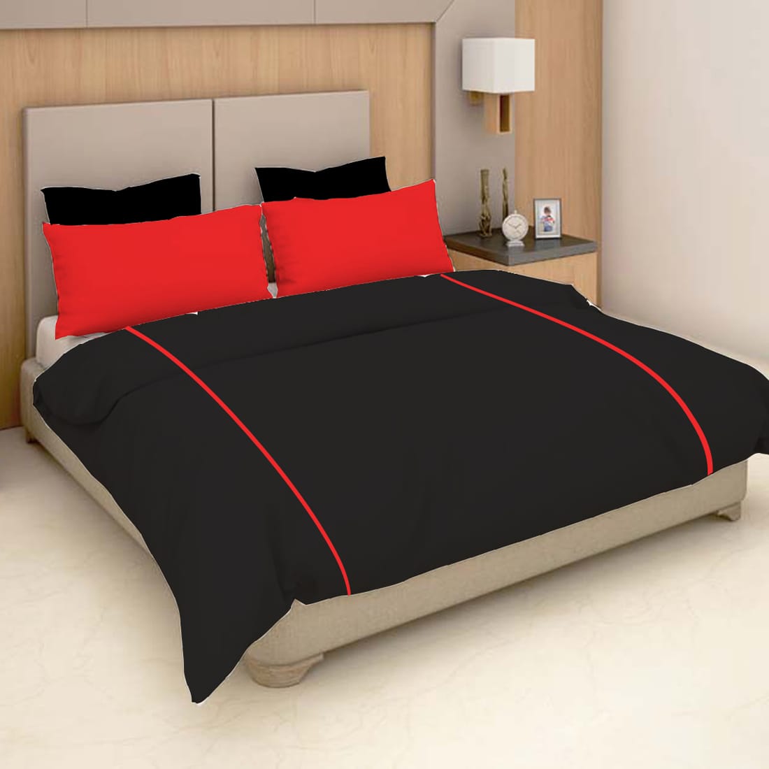 Soft Plain 210 TC Cotton Designer Bedsheet In Black At Best Prices 