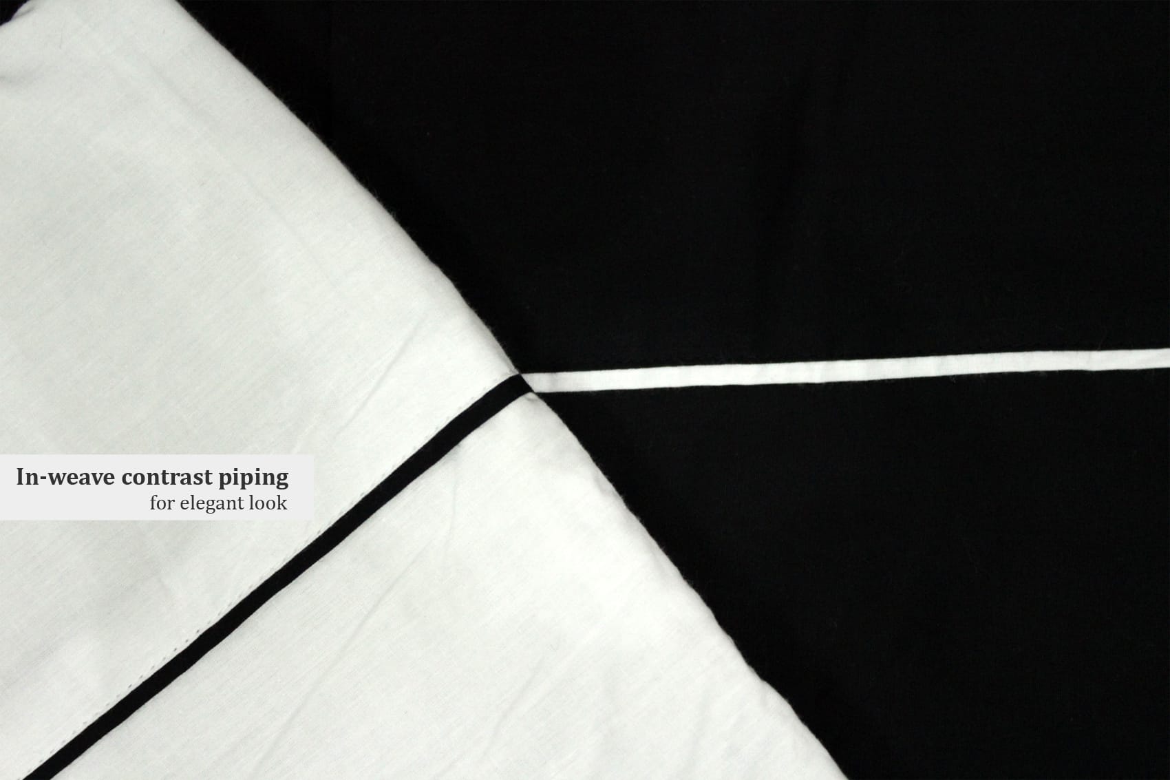 Soft Plain 210 Mercerised Cotton Duvet Cover In Black & White Online At Best Prices
