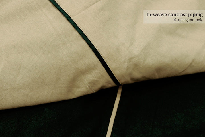 Soft Plain 210 Mercerised Cotton Duvet Cover In Black & Khaki Online At Best Prices
