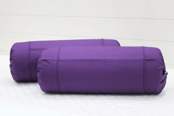 Comfortable Plain Cotton Bolster Cover Set 2pcs in Dark Purple online