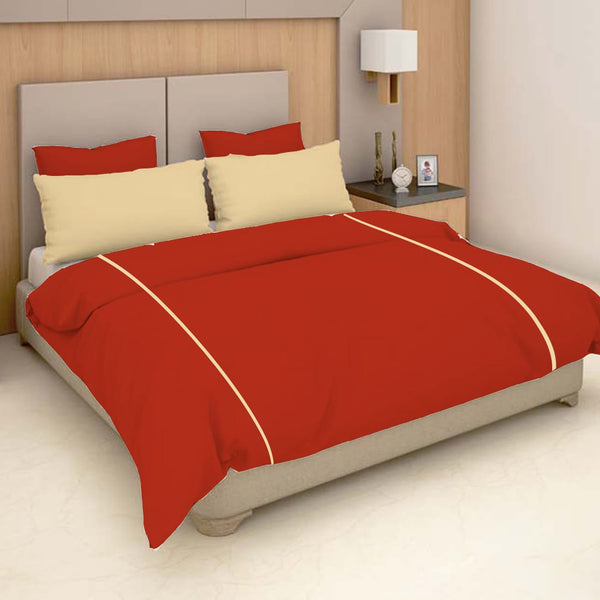 Soft Plain 210 TC Cotton Designer Bedsheet In Rust At Best Prices 