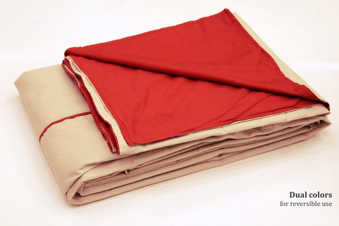 Soft Plain 210 Mercerised Cotton Duvet Cover In Rust & Beige Online At Best Prices