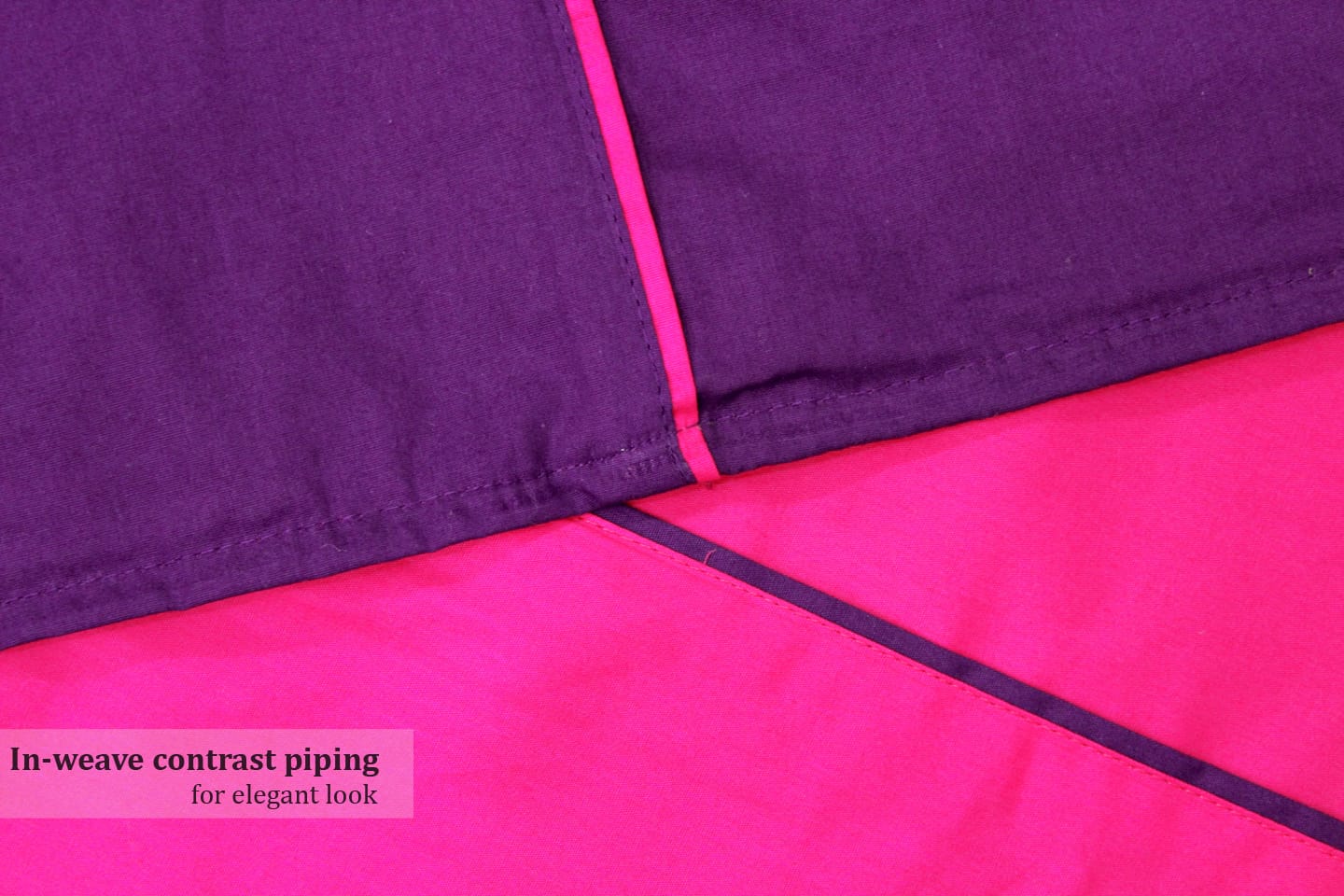 Soft Plain 210 Mercerised Cotton Duvet Cover In Pink & Purple Online At Best Prices