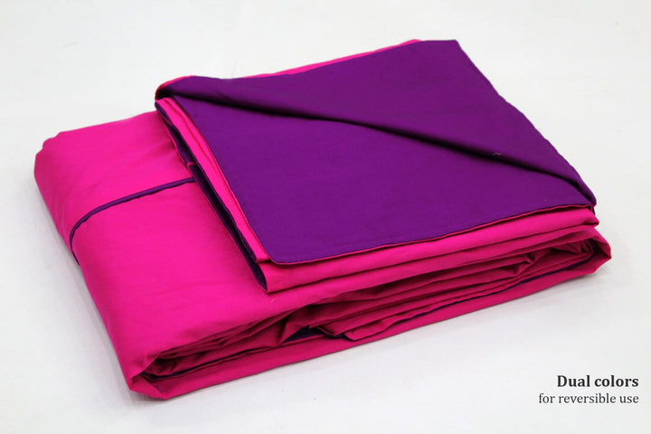 Soft Plain 210 Mercerised Cotton Duvet Cover In Pink & Purple Online At Best Prices