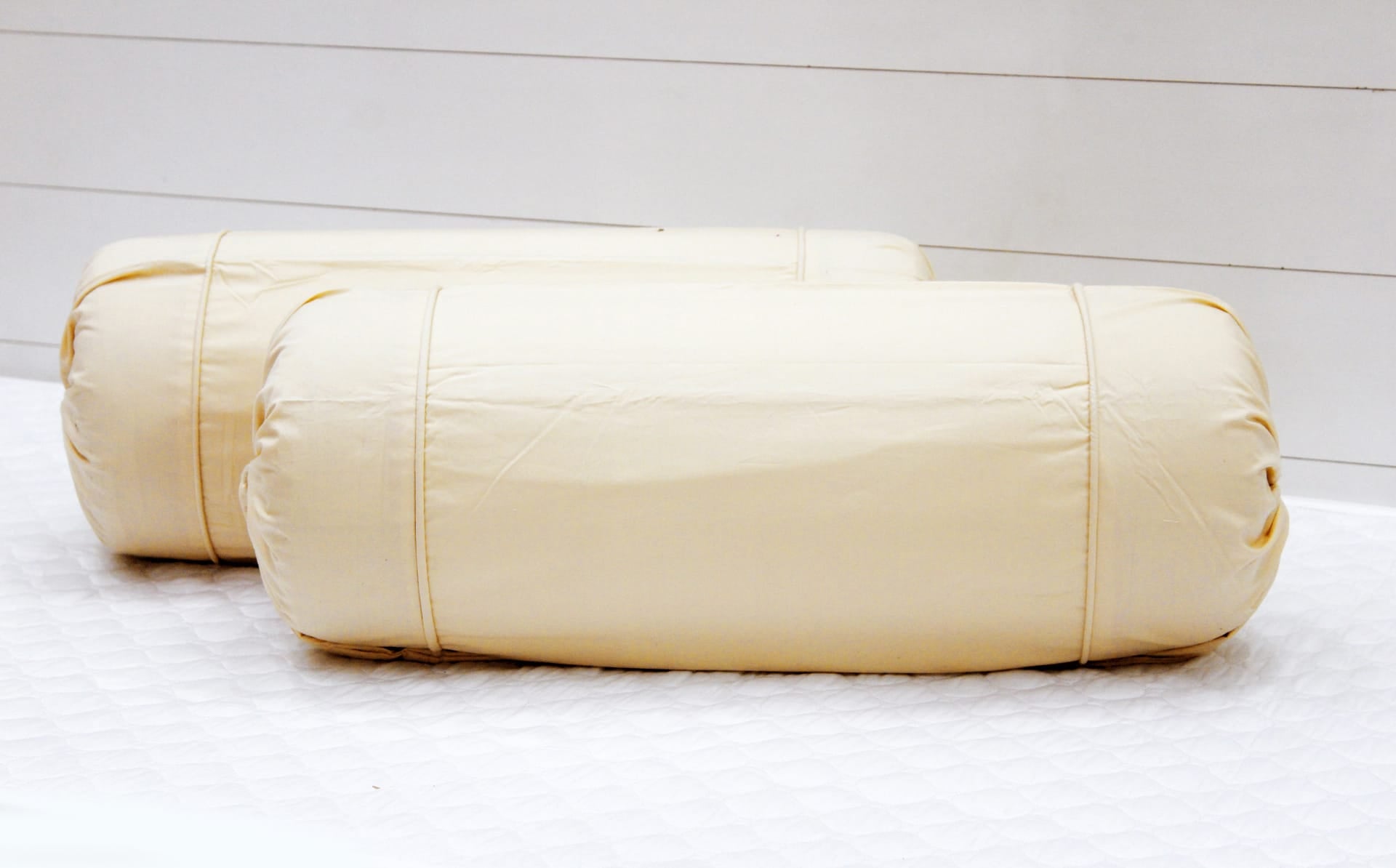 Comfortable Plain Cotton Bolster Cover Set 2pcs in Beige online 