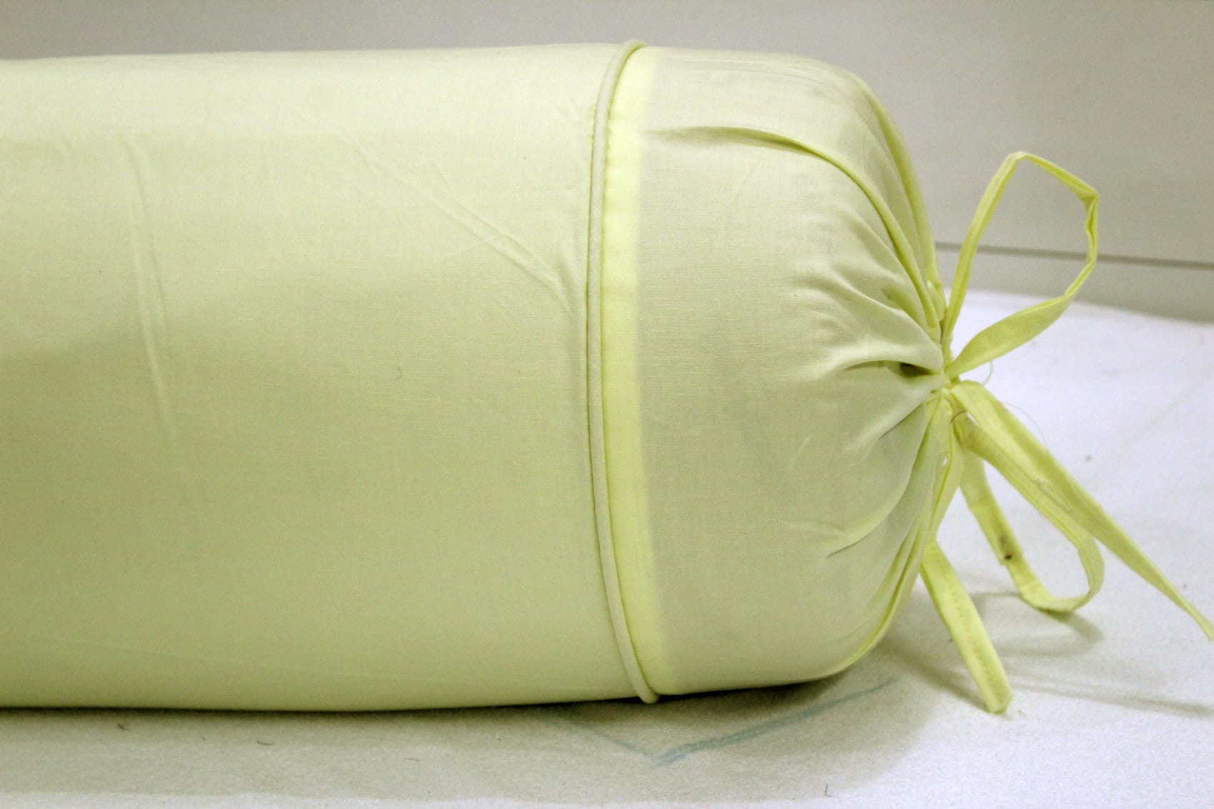 Soft Plain Cotton Bolster Cover Set 2Pcs in Light Yellow online at best prices