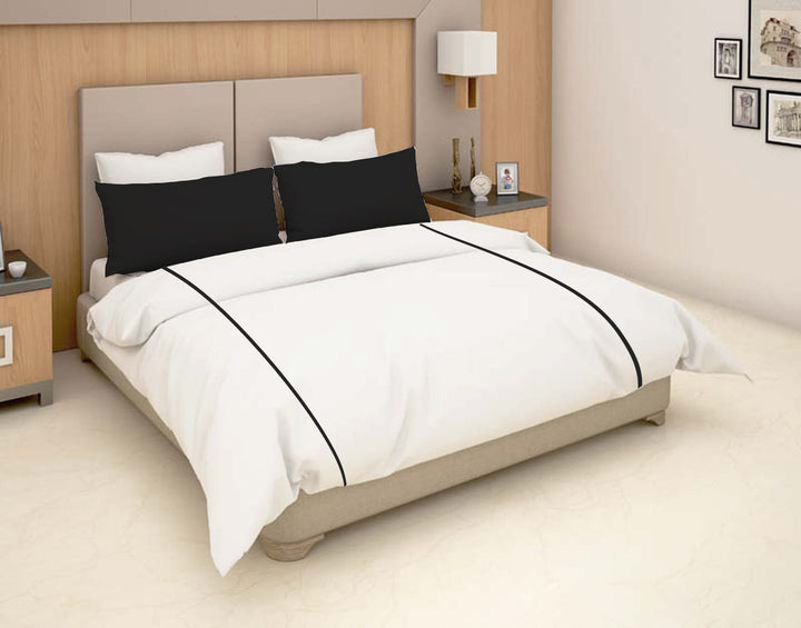 Soft Plain 210 TC Cotton Designer Bedsheet In White At Best Prices 