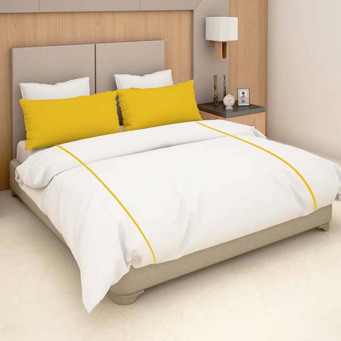 Soft Plain 210 TC Cotton Designer Bedsheet In White At Best Prices 