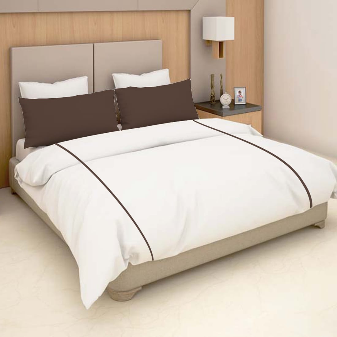Soft Plain 210 TC Cotton Designer Bedsheet In White At Best Prices