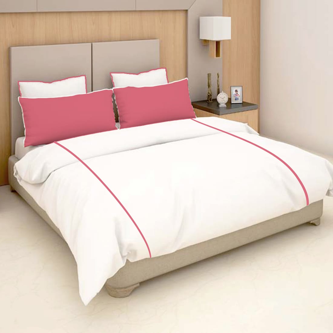 Soft Plain 210 TC Cotton Designer Bedsheet In White At Best Prices