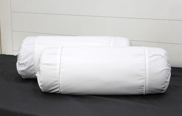 Comfortable Plain Cotton Bolster Cover Set 2pcs in White online