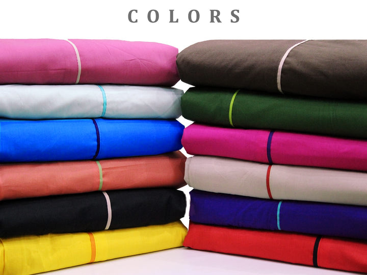 Soft Plain 210 Mercerised Cotton Duvet Cover In Peacock Blue & Aqua Green Online At Best Prices