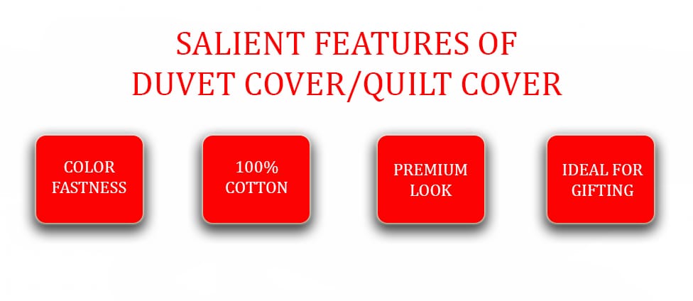 Soft Plain 210 Mercerised Cotton Duvet Cover In Marine Blue & Red Online At Best Prices