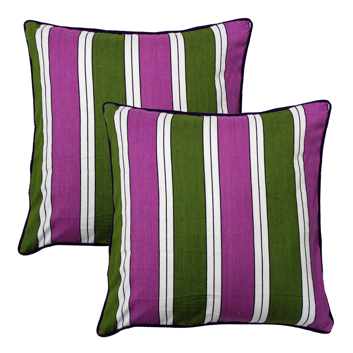 Woven Stripe Cotton Cushion Cover - Multicolor