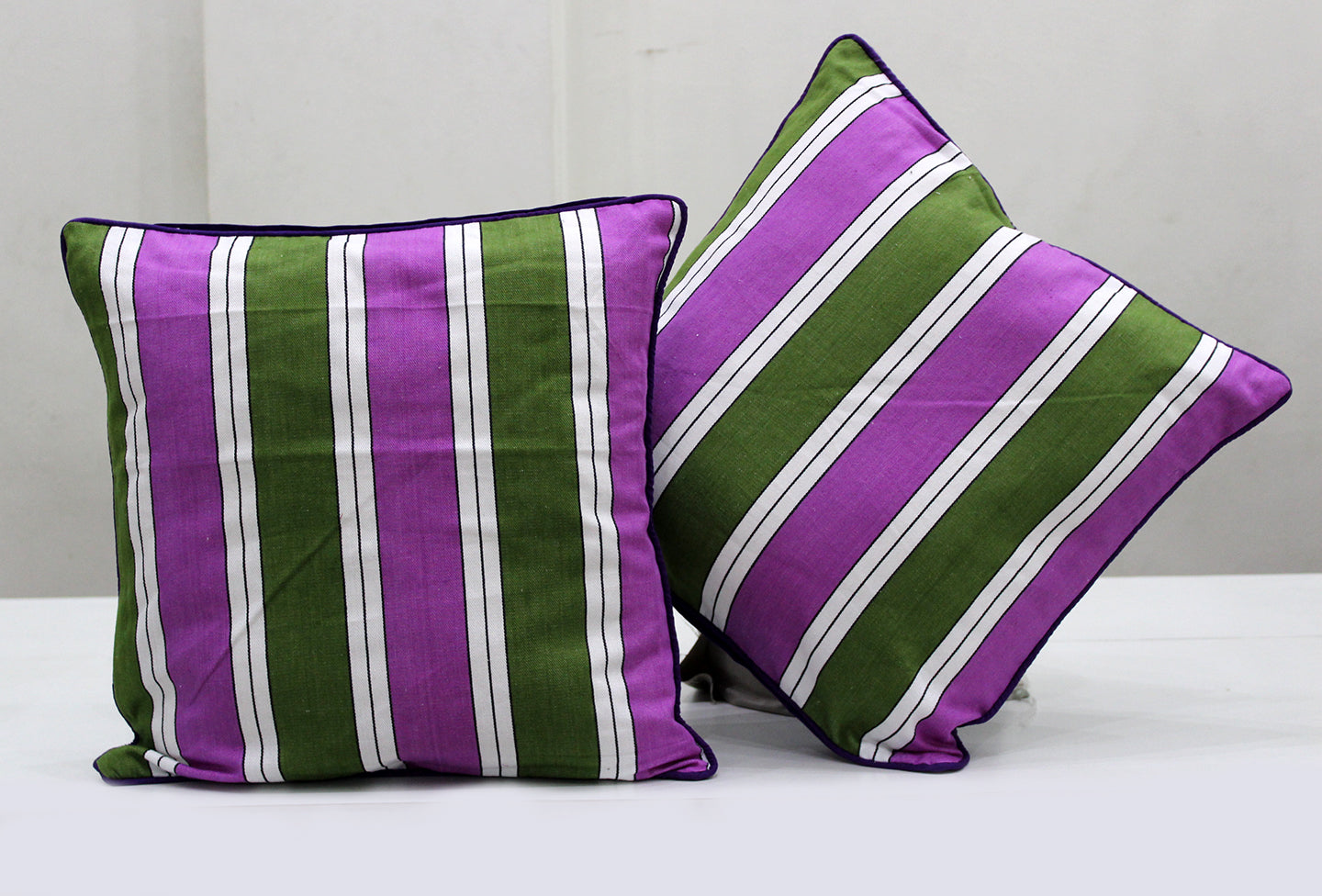 Woven Stripe Cotton Cushion Cover - Multicolor