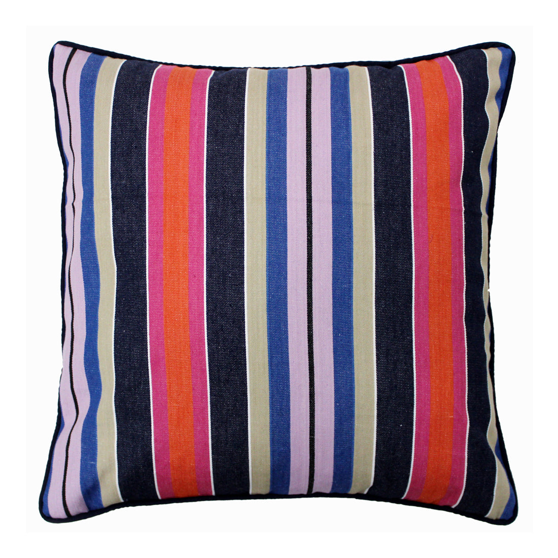 ALPHA Woven Cotton Stripes 2 Pcs Cushion Cover set - Blue