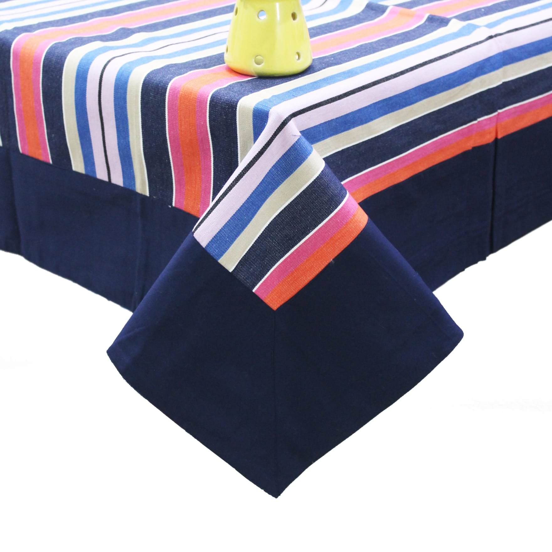 Alpha Multicolor Woven Cotton Stripes Table Cover(1 Pc) online in India