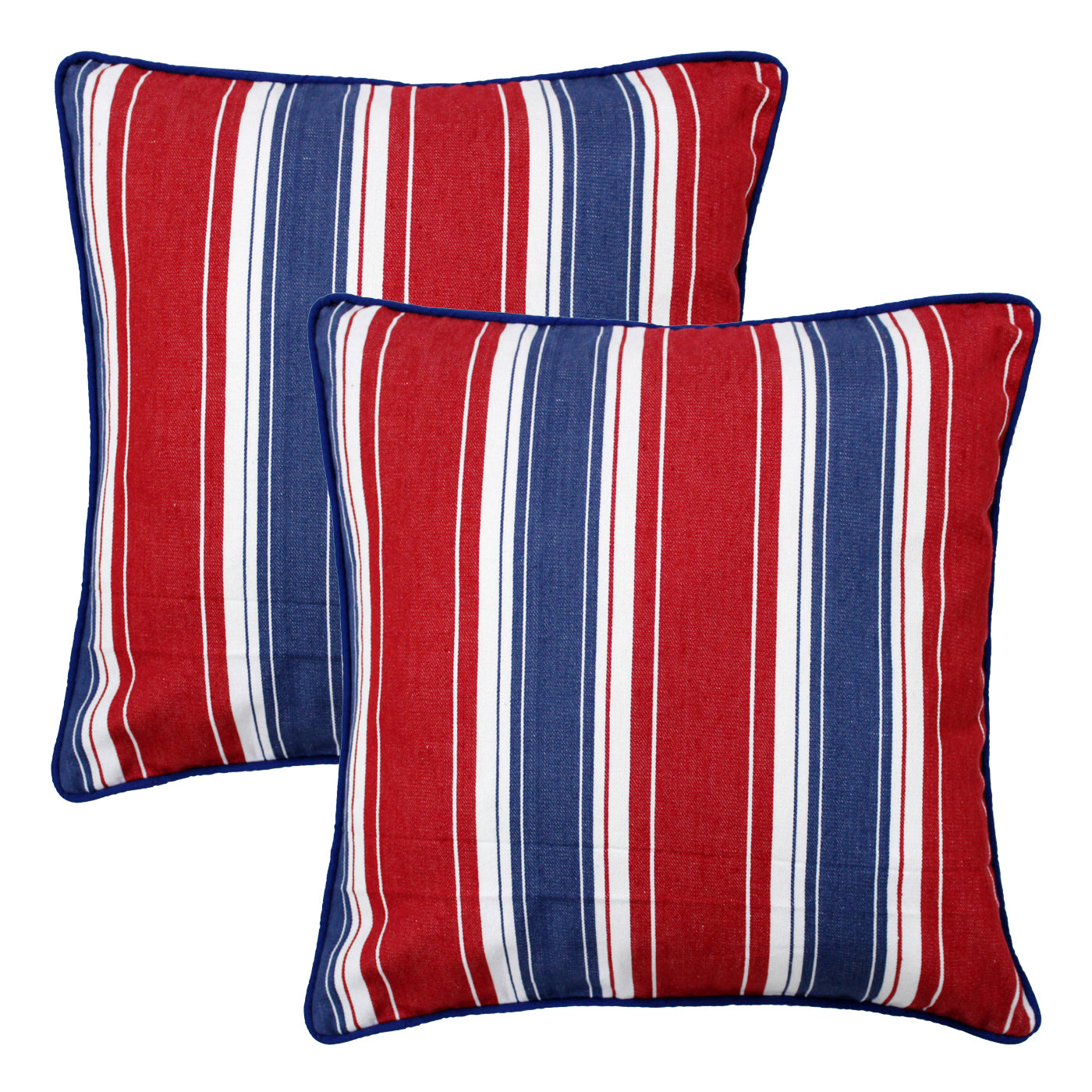 ALPHA Woven Cotton Stripes 2 Pcs Cushion Cover set - Red